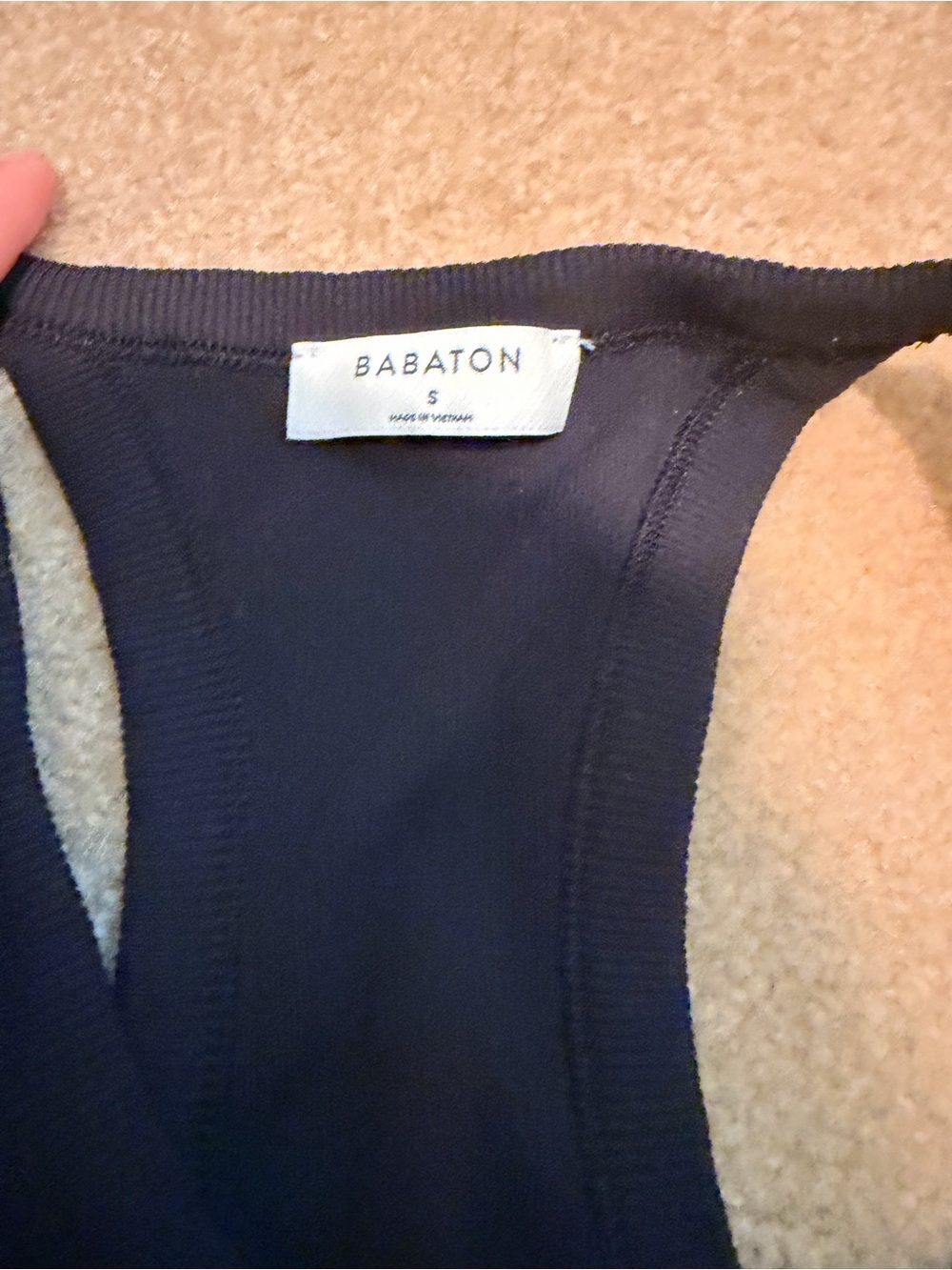 Aritzia Black Ribbed Racerback Bodysuit - Picture 3 of 3